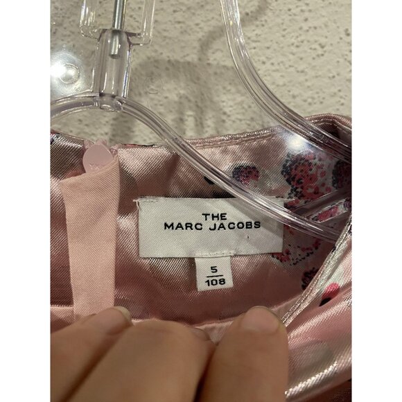 The Marc Jacobs Dress Girls 5 Metallic Poodle Pattern Ruffle Sleeve Party Specia - Picture 3 of 5